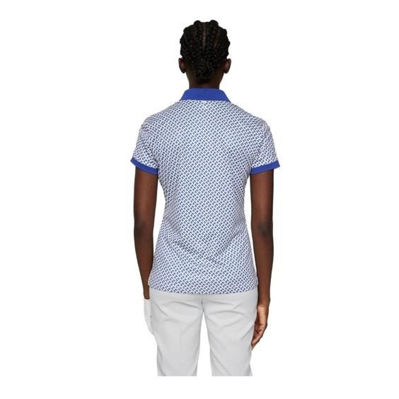 J.Lindeberg Tour Tech Print Damen Poloshirt, tour geo moonbeam
