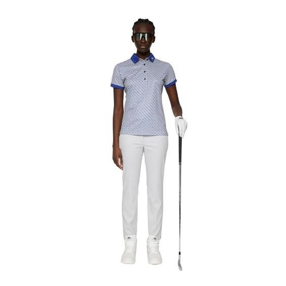 J.Lindeberg Tour Tech Print Damen Poloshirt, tour geo moonbeam