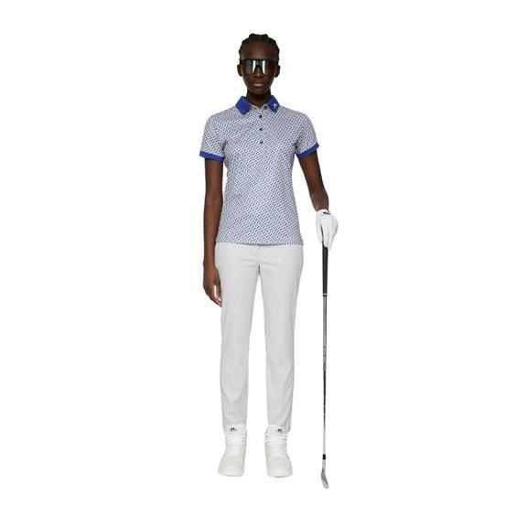 J.Lindeberg Tour Tech Print Damen Poloshirt, tour geo moonbeam