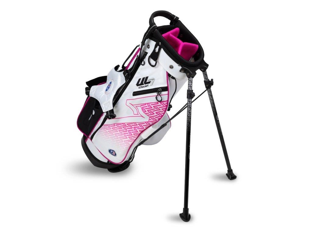 U.S. Kids Golf UL7-48 (122cm) W20 Junior Standbag 24.5", weiss/rosa