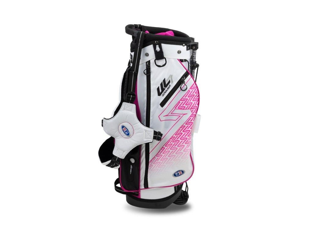 U.S. Kids Golf UL7-48 (122cm) W20 Junior Standbag 24.5", weiss/rosa