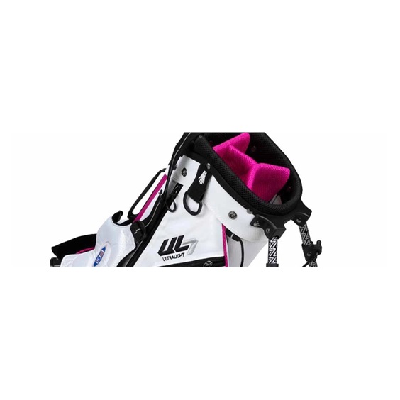 U.S. Kids Golf UL7-48 (122cm) W20 Junior Standbag 24.5", weiss/rosa