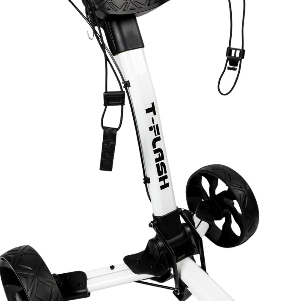 TriLite T-Flash golftrolley, weiss/schwarz, Carbon-Dekor