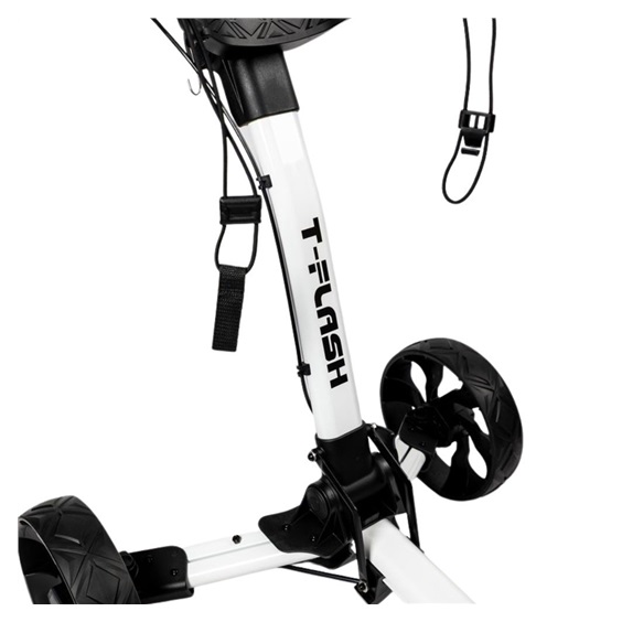 TriLite T-Flash golftrolley, weiss/schwarz, Carbon-Dekor