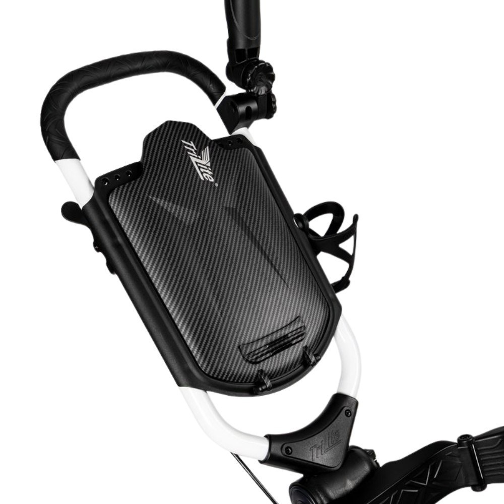 TriLite T-Flash golftrolley, weiss/schwarz, Carbon-Dekor