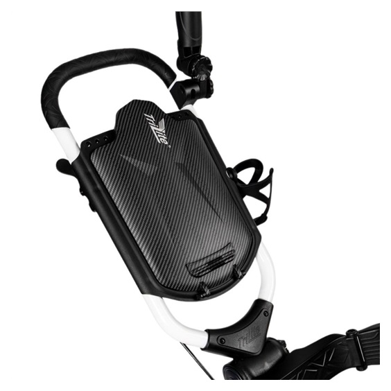 TriLite T-Flash golftrolley, weiss/schwarz, Carbon-Dekor