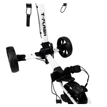 TriLite T-Flash golftrolley, weiss/schwarz, Carbon-Dekor