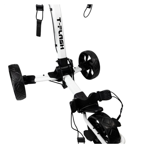 TriLite T-Flash golftrolley, weiss/schwarz, Carbon-Dekor