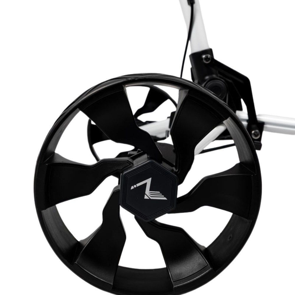 TriLite T-Flash golftrolley, weiss/schwarz, Carbon-Dekor