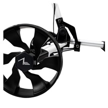 TriLite T-Flash golftrolley, weiss/schwarz, Carbon-Dekor