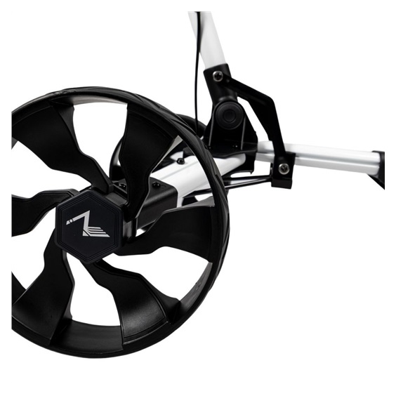 TriLite T-Flash golftrolley, weiss/schwarz, Carbon-Dekor