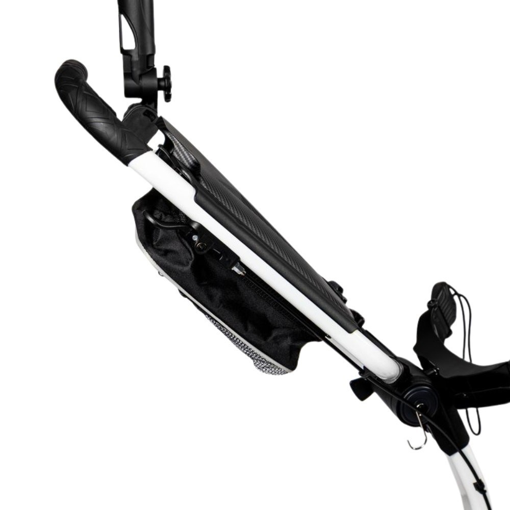 TriLite T-Flash golftrolley, weiss/schwarz, Carbon-Dekor