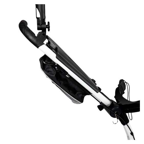 TriLite T-Flash golftrolley, weiss/schwarz, Carbon-Dekor