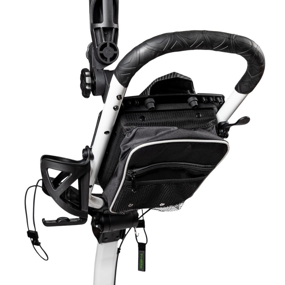 TriLite T-Flash golftrolley, weiss/schwarz, Carbon-Dekor