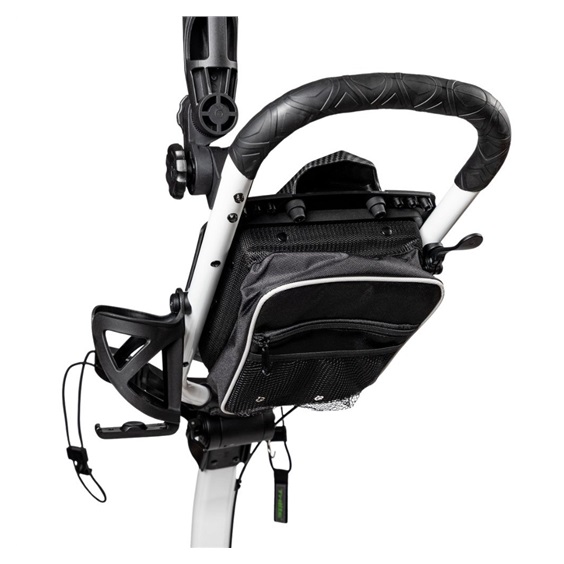 TriLite T-Flash golftrolley, weiss/schwarz, Carbon-Dekor