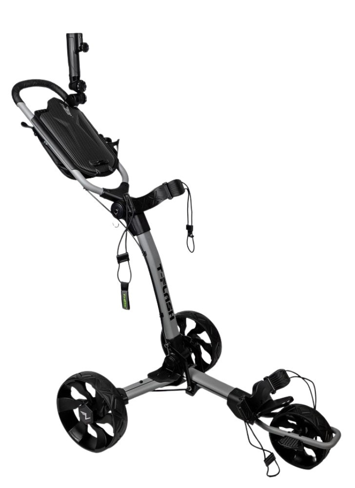 TriLite T-Flash golftrolley, grau/schwarz, Carbon-Dekor