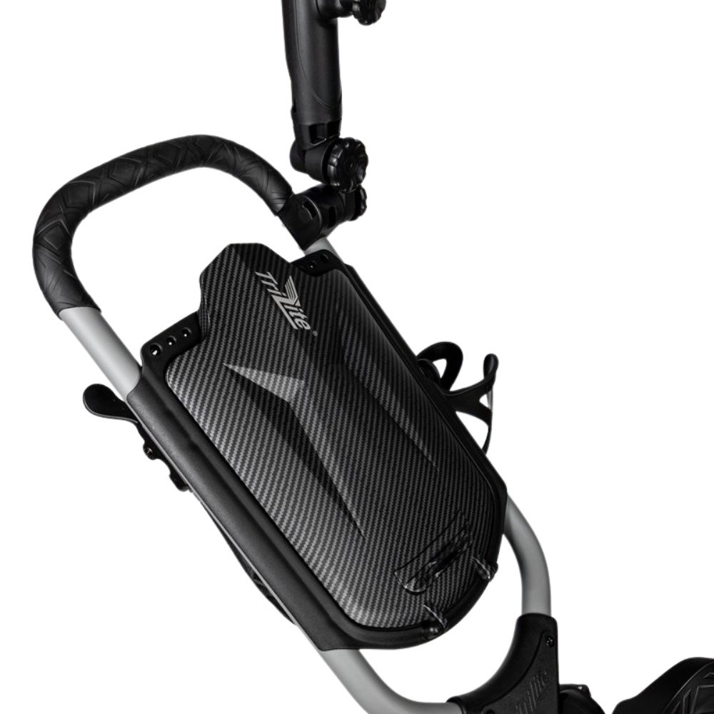 TriLite T-Flash golftrolley, grau/schwarz, Carbon-Dekor