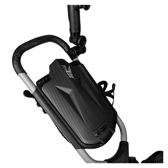 TriLite T-Flash golftrolley, grau/schwarz, Carbon-Dekor