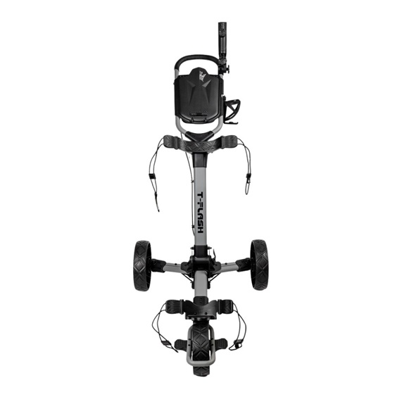 TriLite T-Flash golftrolley, grau/schwarz, Carbon-Dekor