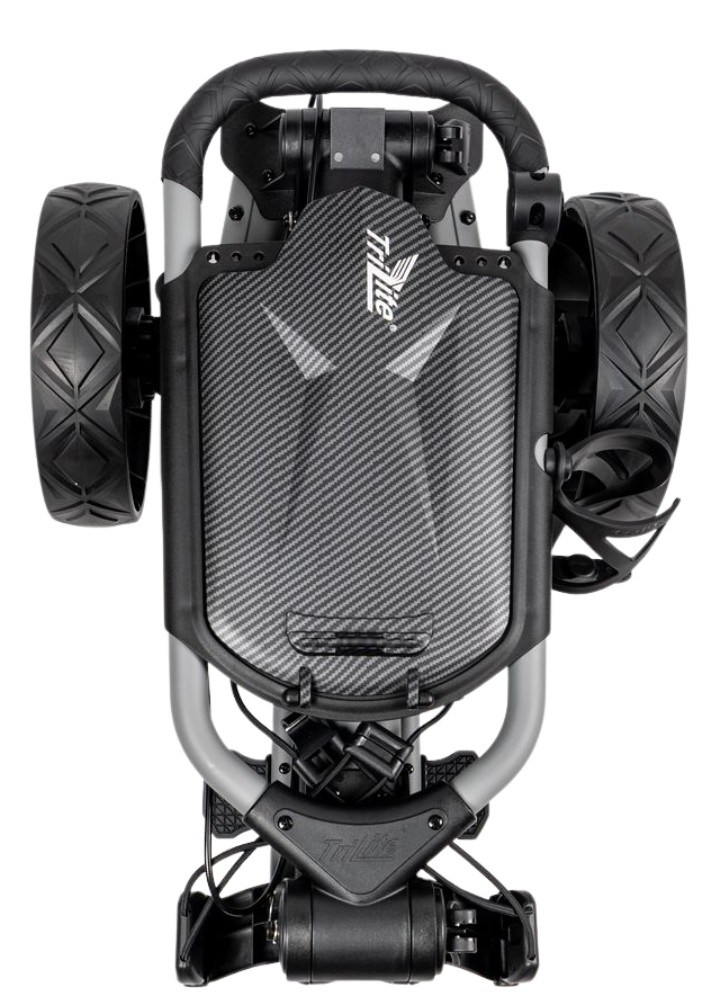 TriLite T-Flash golftrolley, grau/schwarz, Carbon-Dekor