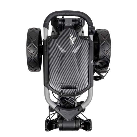 TriLite T-Flash golftrolley, grau/schwarz, Carbon-Dekor