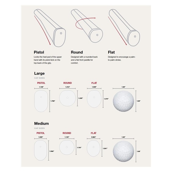 Golf Pride Reverse Taper Putter Griff, Flat Medium