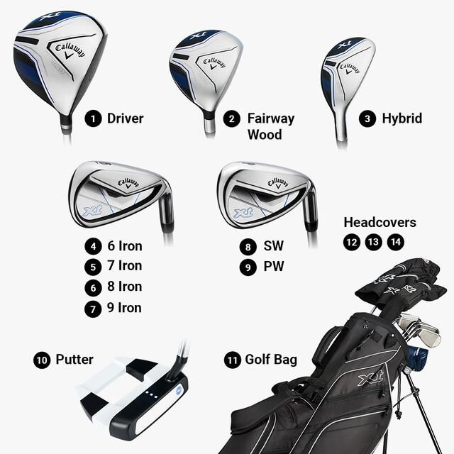 Callaway XT 11PC Black Junior Golfset, 147-175cm