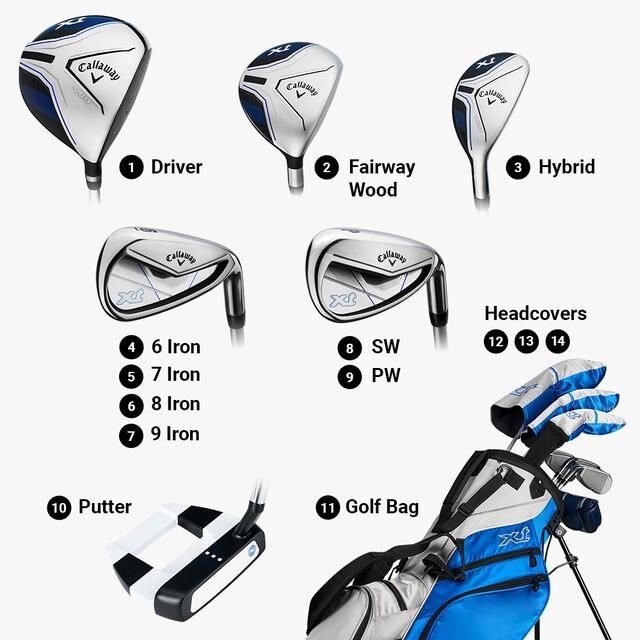 Callaway XT 11PC Blue Junior Golfset, 147-175cm