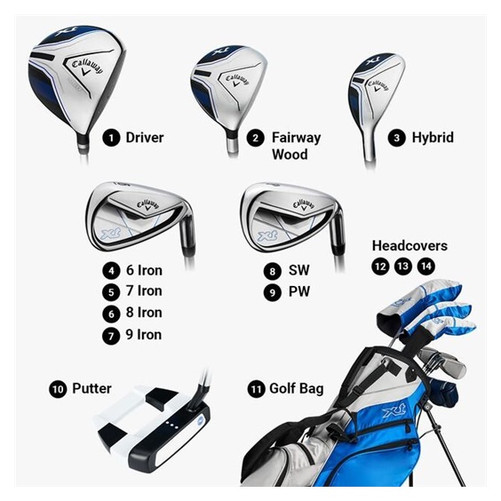 Callaway XT 11PC Blue Junior Golfset, 147-175cm