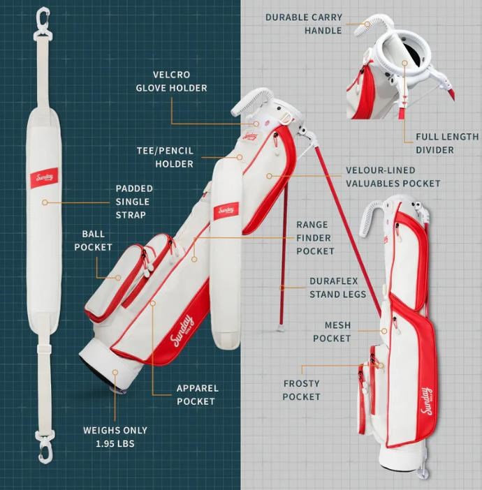 Sunday Golf Loma Pencilbag, weiss/rot