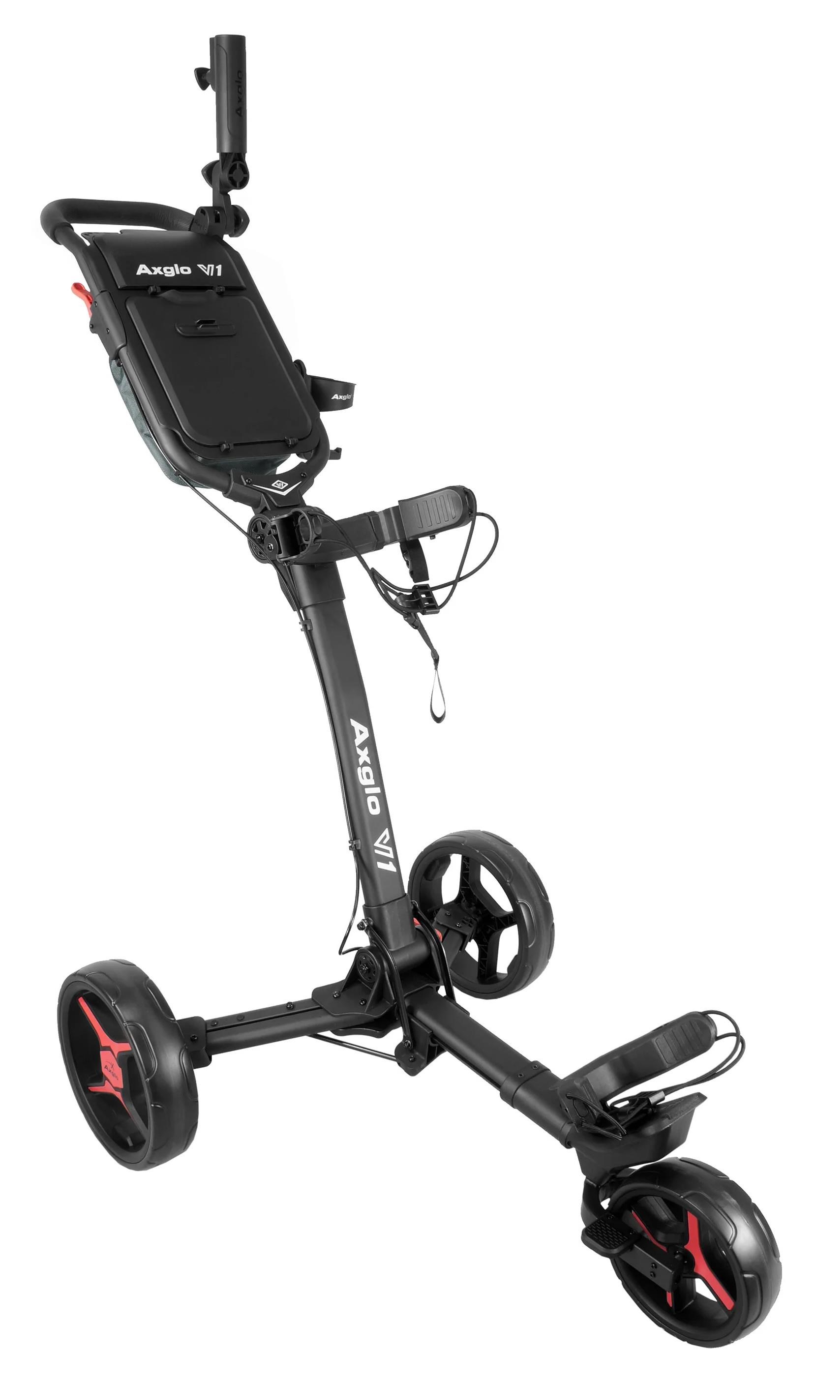 Axglo V1 Manuell Golftrolley, schwarz/rot