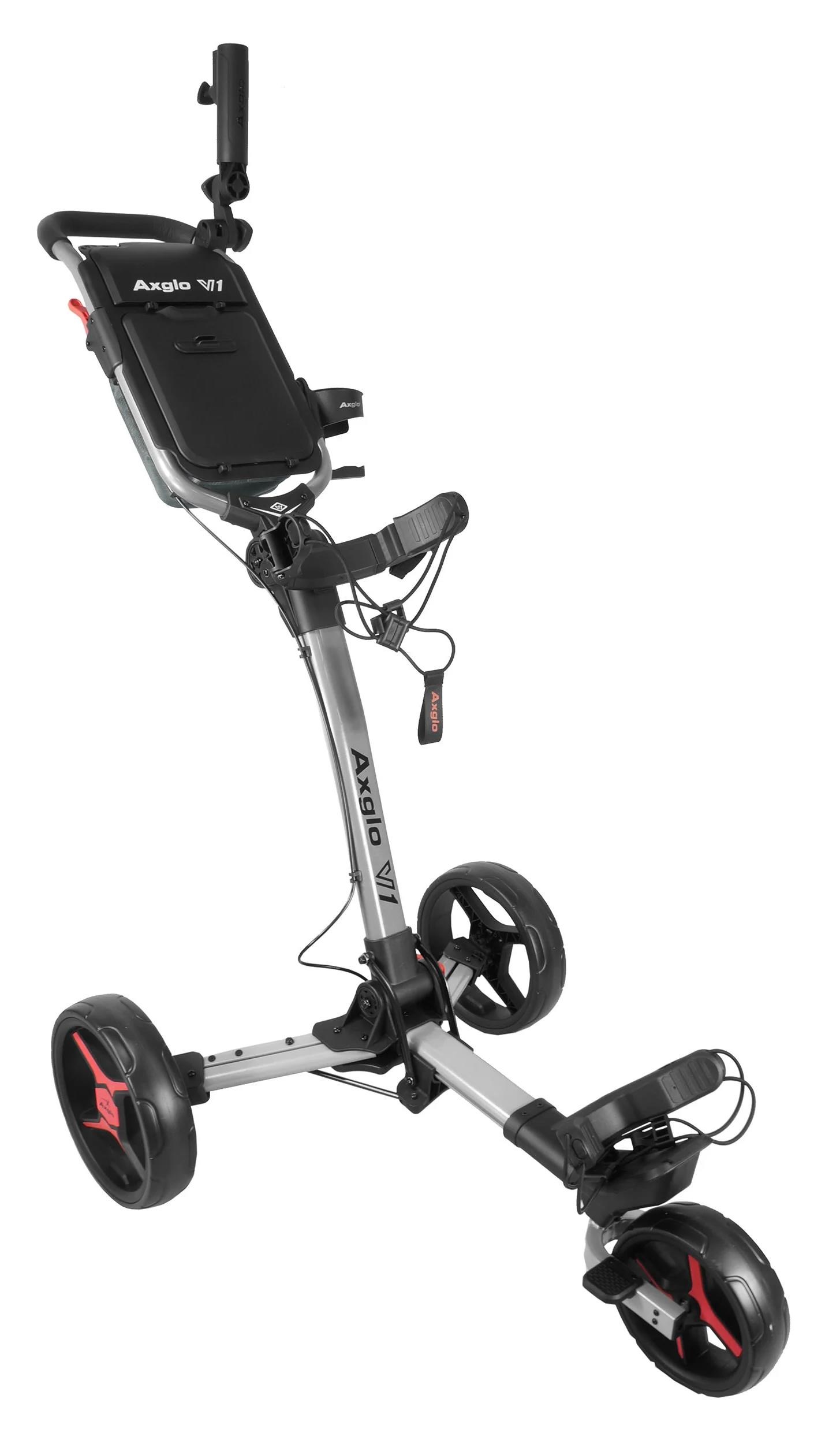 Axglo V1 Manuell Golftrolley, silber/rot