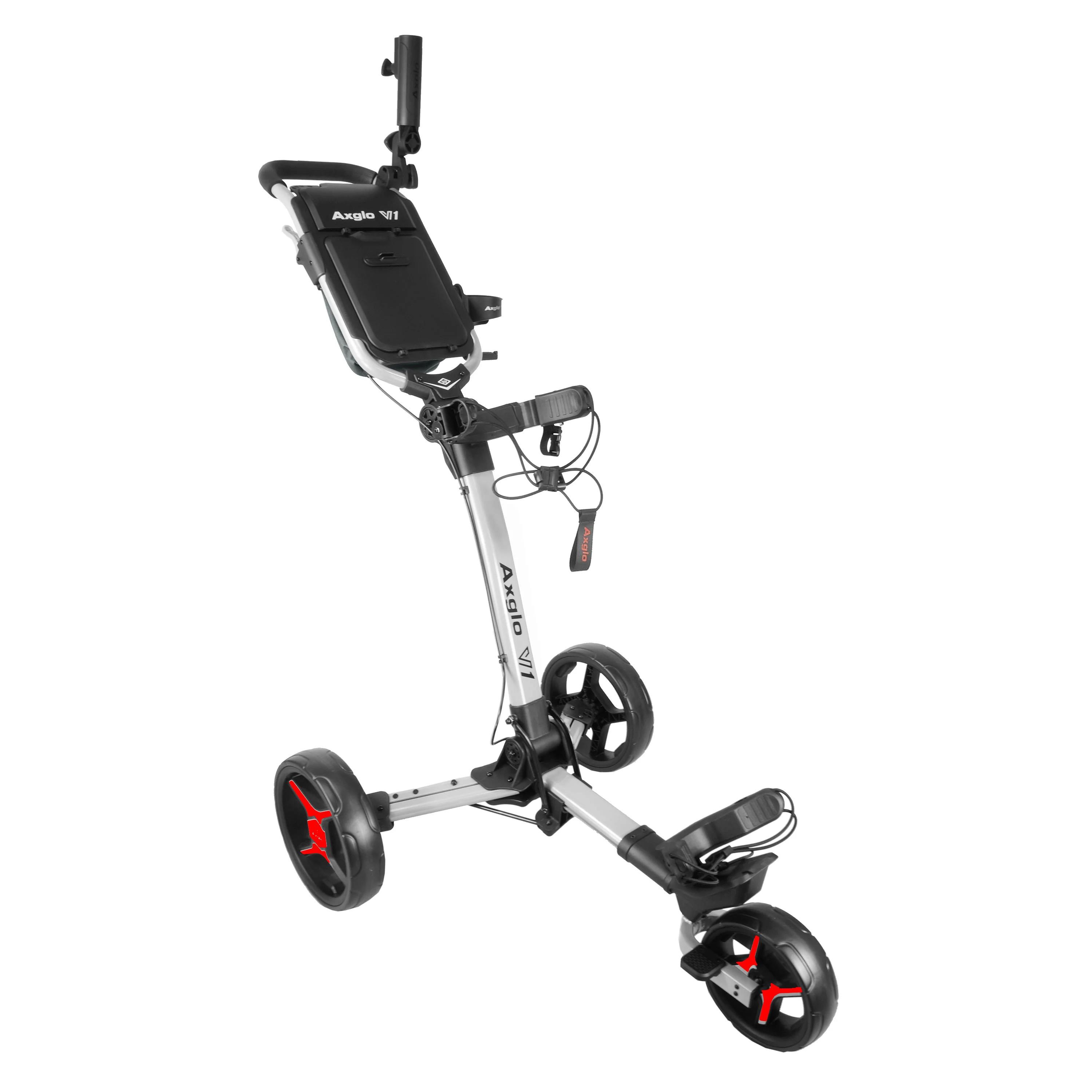 Axglo V1 Manuell Golftrolley, weiss/rot