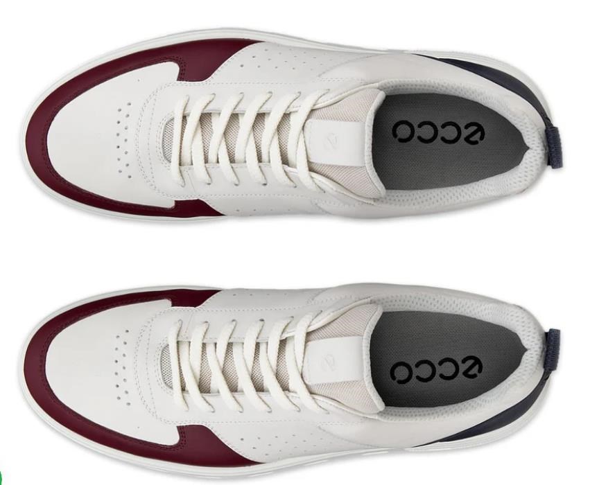 Ecco Street 720 Herren Golfschuhe, dark ruby/white/marine
