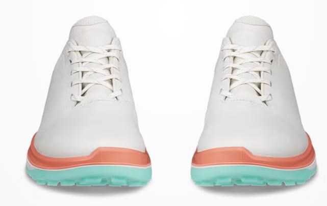 Ecco LT1 Damen Golfschuhe, white/burnt coral