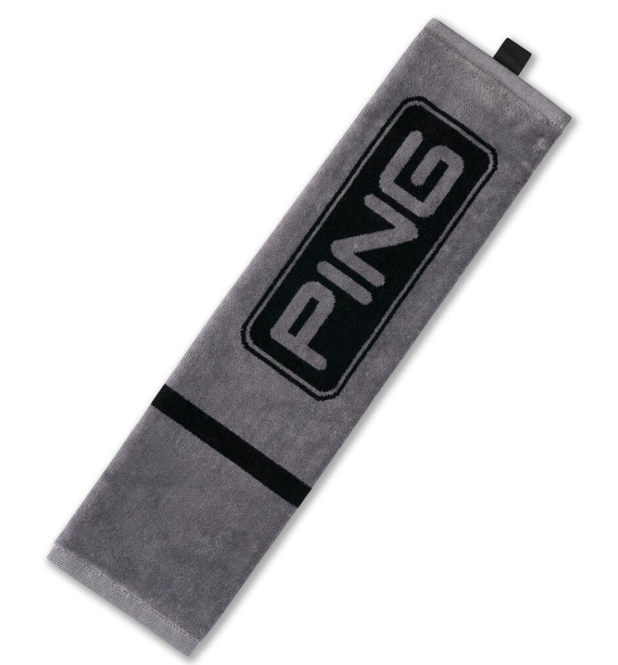 Ping Trifold GolfHandtuch, grau/schwarz