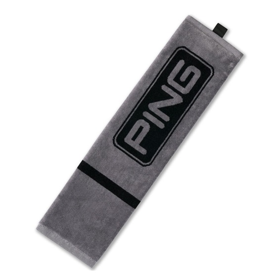 Ping Trifold GolfHandtuch, grau/schwarz