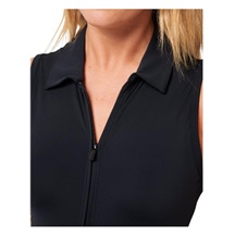 Travis Mathew Moveknit Sleeveless Polo Golfkleid, schwarz