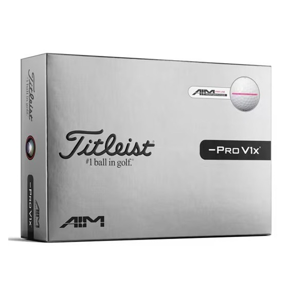 Titleist Pro V1x Left Dash Performance Alignment Pink Golfbälle
