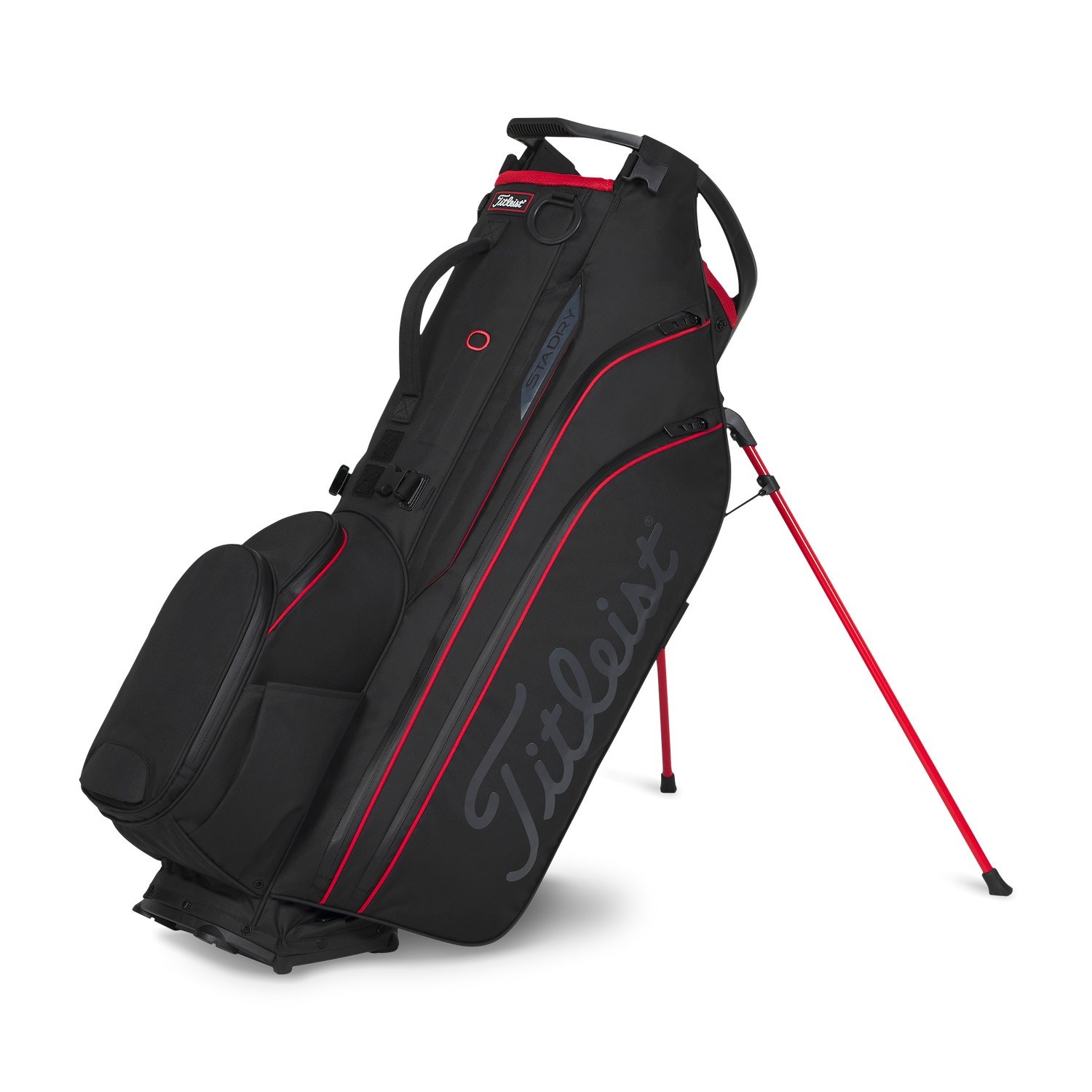 Titleist Hybrid 14 StaDry Standbag, schwarz/rot