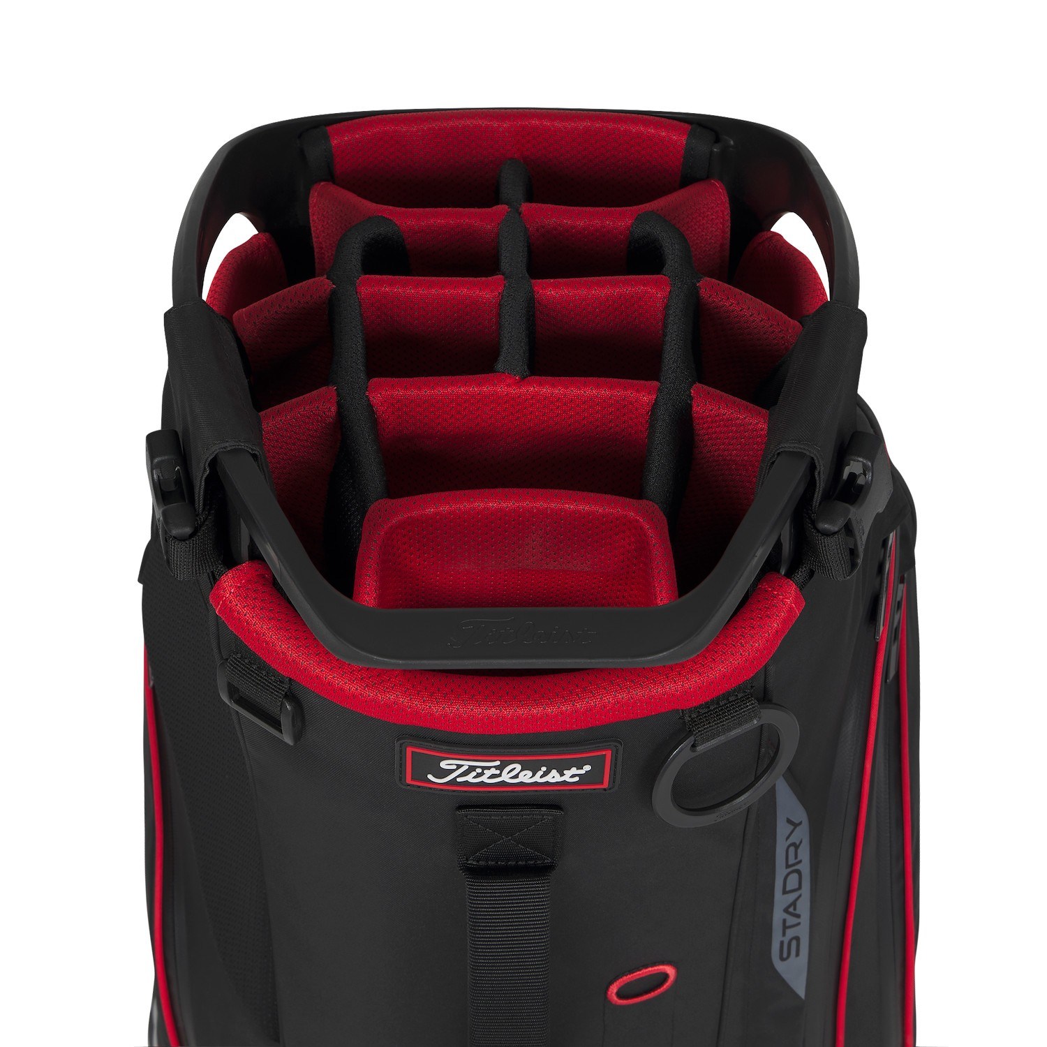 Titleist Hybrid 14 StaDry Standbag, schwarz/rot