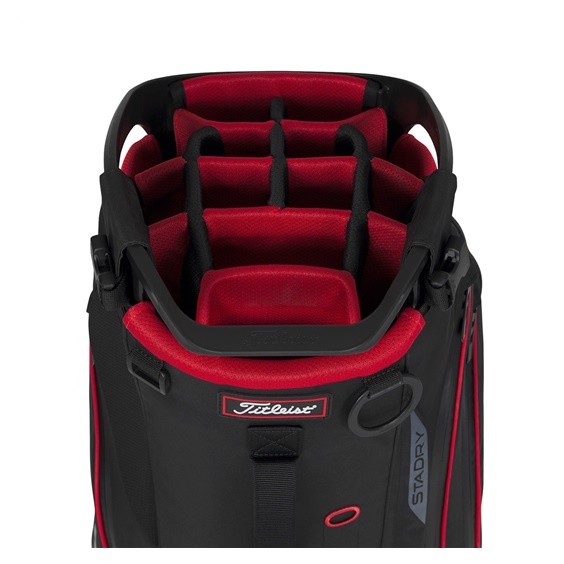 Titleist Hybrid 14 StaDry Standbag, schwarz/rot