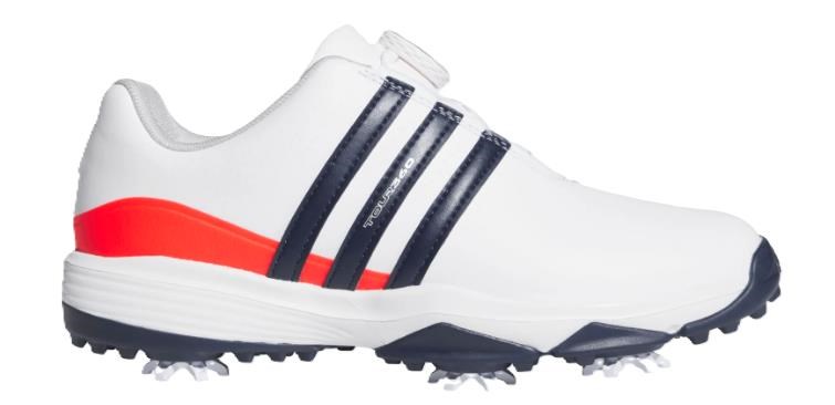 Adidas Tour360 24 Boa Junior Golfschuhe, weiss/dunkelblau/rot