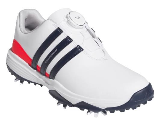Adidas Tour360 24 Boa Junior Golfschuhe, weiss/dunkelblau/rot