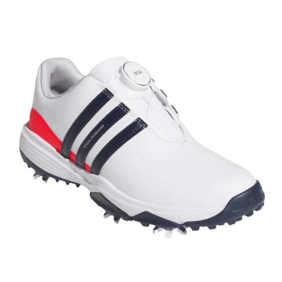 Adidas Tour360 24 Boa Junior Golfschuhe, weiss/dunkelblau/rot