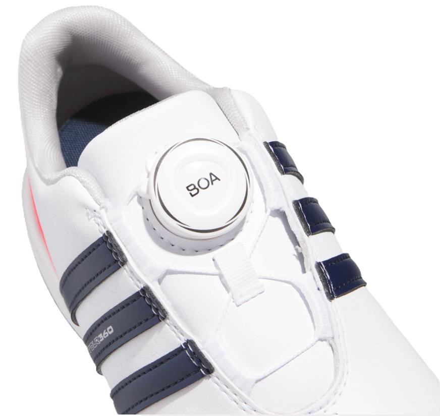 Adidas Tour360 24 Boa Junior Golfschuhe, weiss/dunkelblau/rot