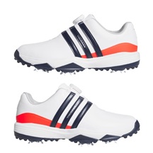 Adidas Tour360 24 Boa Junior Golfschuhe, weiss/dunkelblau/rot