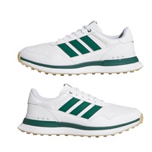 Adidas S2G 26 Leather Spikeless Herren Golfschuhe, weiss/grün