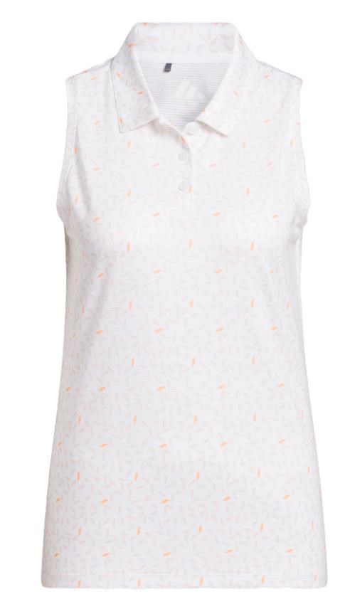 Adidas Ultimate365 All Over Print Sleeveless Damen Poloshirt, weiss