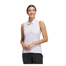 Adidas Ultimate365 All Over Print Sleeveless Damen Poloshirt, weiss